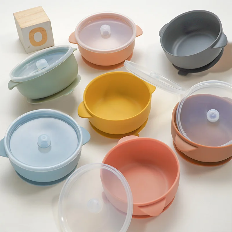 Baby Feeding Bowl  Kids Silicone Tableware Suction Bowl BPA Free High Quality Silicone Kids Toddler 3