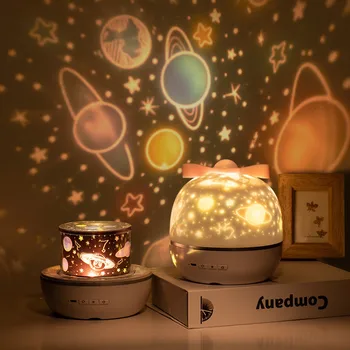 

Bedroom Night Light Rotating Children Star Usb Led Light Romantic Valentine's Day Gift Starry Projection Lamp Music Lamps