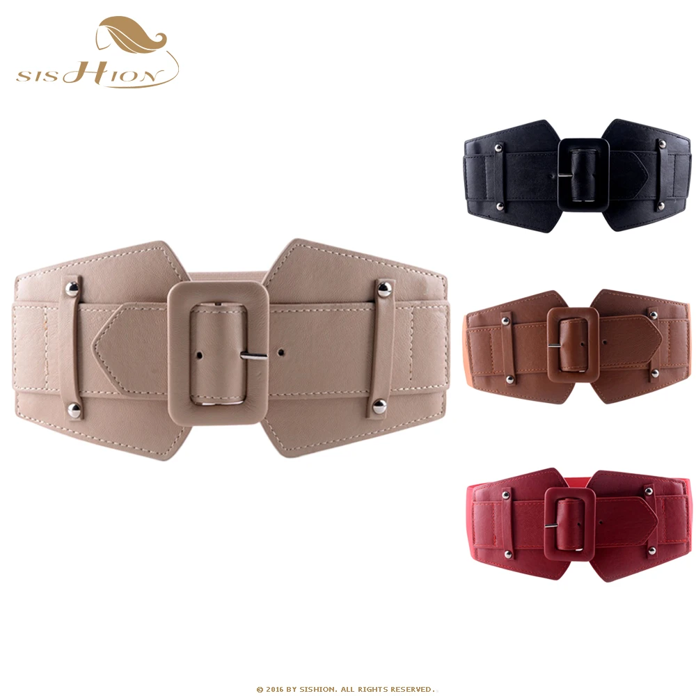 SISHION cinturones anchos para mujer, cinturones elásticos de fiesta de diseñador de color rojo, Camel y VB0007|wide belts for women|belts for womenbelts for women brand - AliExpress