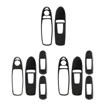 

4Pcs Real Carbon Fiber LHD Door Window Switch Cover Trim fit for Infiniti Q50
