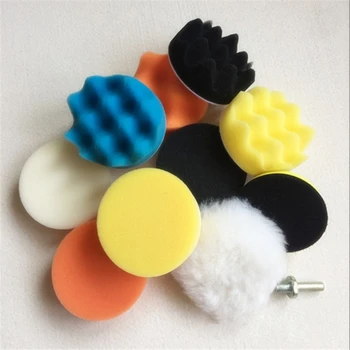 

11Pcs/set 3inch Car Polishing Disc Self-Adhesive Buffing Waxing Sponge Wool Wheel Polishing Pad For Drill Adapter