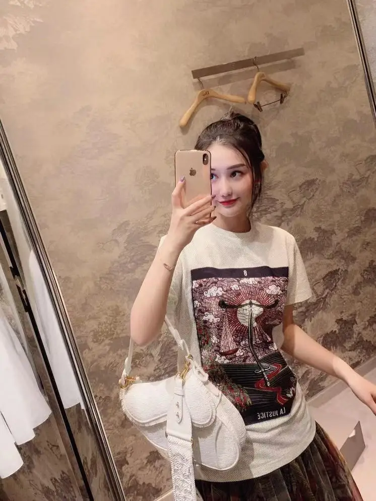 AH11428, модные женские Топы И Футболки,, Подиумные, Роскошные, известный бренд, Европейский дизайн, вечерние, стильные футболки, женская одежда