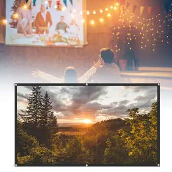 

16:9 Portable HD Projector Screen Foldable Projection Curtain for Home Cinema Theater Hot