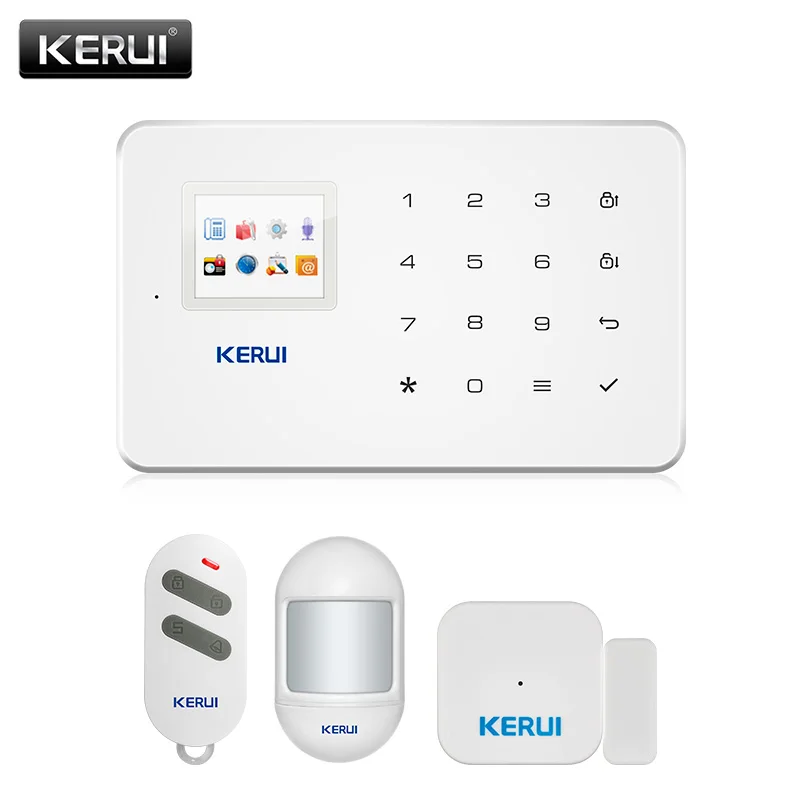 

KERUI G18 Black Panel Wireless GSM Home Security Alarm System Burglar Alarm Sensor Kit Android IOS Phone APP Remote Control