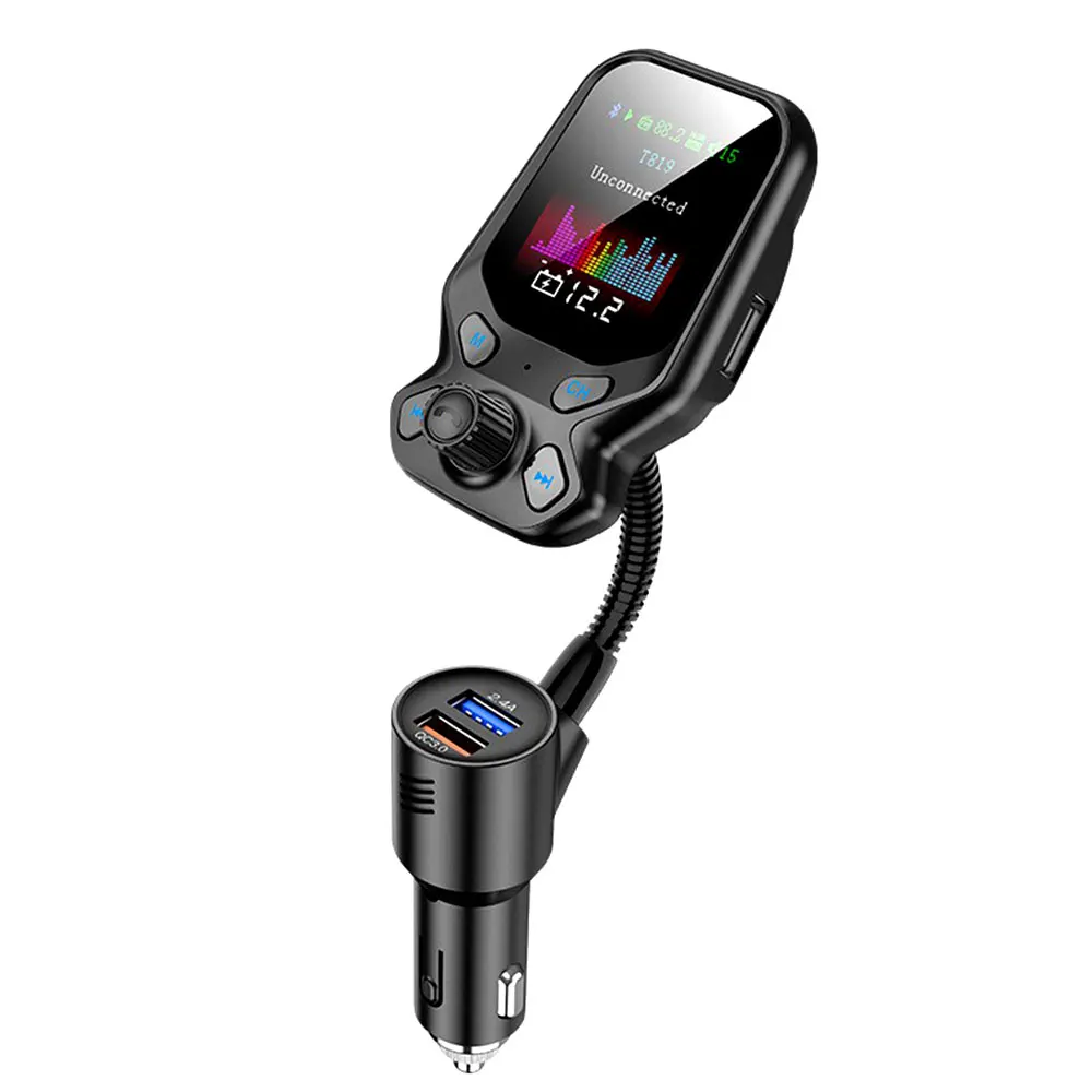 Bluetooth 5,0 QC 3,0 Универсальный fm-передатчик, быстрая зарядка, двойное USB Автомобильное зарядное устройство, автомобильный комплект, Автомобильный mp3 плеер, FM аудио