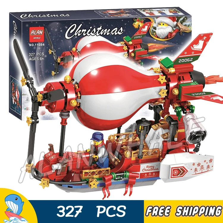 

327pcs New Winter Holiday Skiing Airship 11084 DIY Model Building Kit Blocks Gifts Children Kids Bricks Compatible With Lego