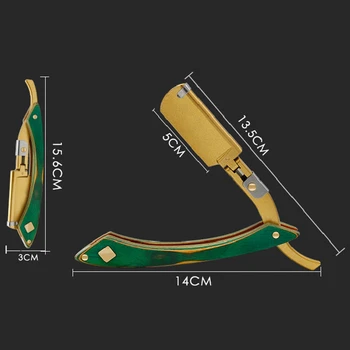 

Men Pro Manual Shaver Wood Handle Hairdressing Shaving Blade Holder Foldable Straight Barber Knife Razor for Hairdresser