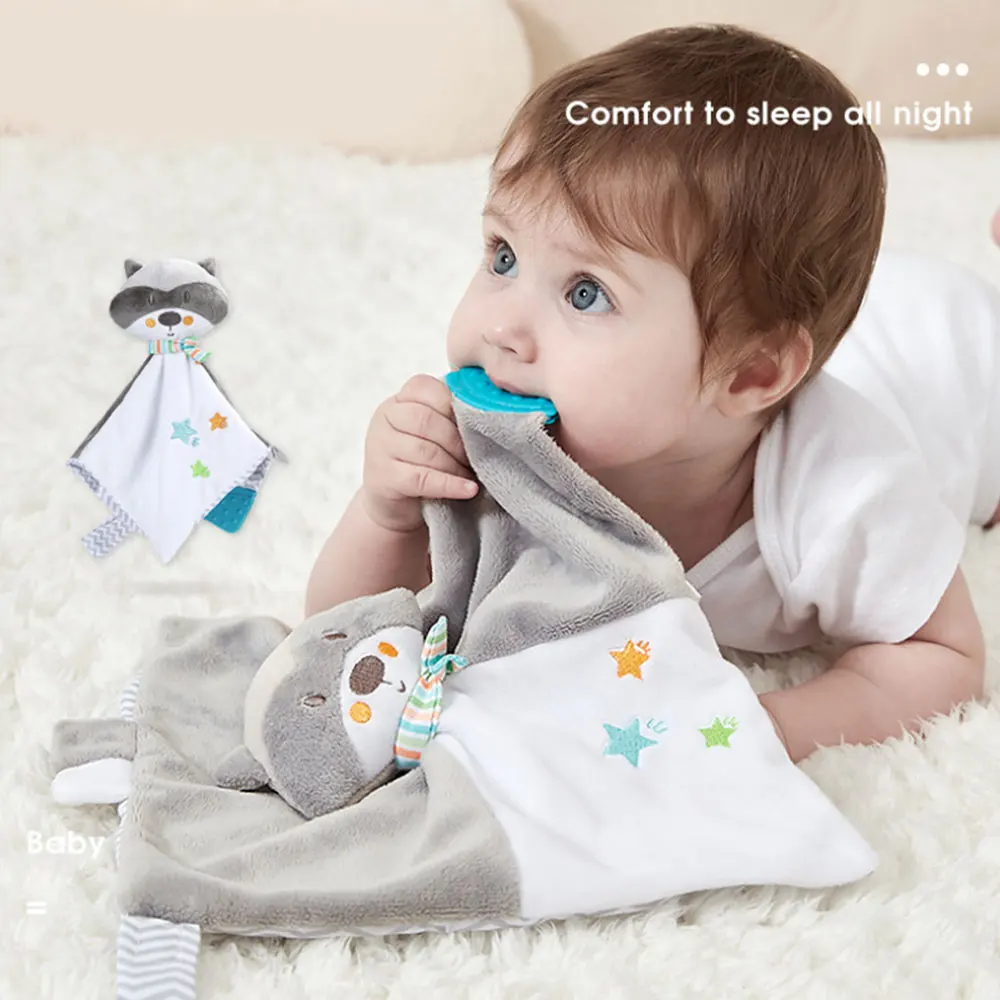

Toddler Baby Security Blanket Towel Fashion Infant Appease Cotton Plush Cartoon Play Animal Doll Comforter Towels