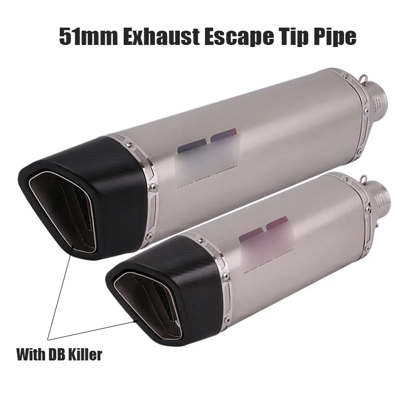 

Motorcycle Exhaust Pipe Muffler Silencer Tip Tail Exhaust Pipe for 38-51mm Universal Racing Street Moto Bike