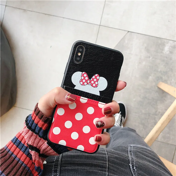 1 Чехол с мультипликационным рисунком для iPhone 11 Pro Max XR X XS MAX, милый чехол-кошелек для телефона iPhone 7 8 6 6s Plus 7Plus 8 Plus, задняя крышка - Цвет: 1