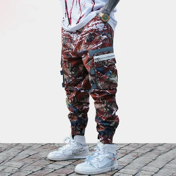 

Mens Camo Cargo Pants 2019 Men Fashion Camouflage Tactical Trouser Pant Hip Hop Military Pant Streetwear Reflective Design