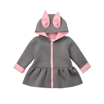 

2018 New Arrival Pudcoco Baby Girls Hooded Coat Jacket Toddler Kids Rabbit Ear Cotton Fashion Hoodies Outfits Clothes Popular