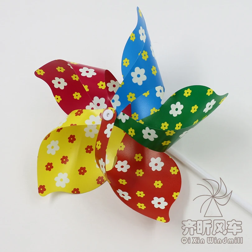 5-leaf colorful plastic windmill for kids outdoor decorative garden plastic yard windmill