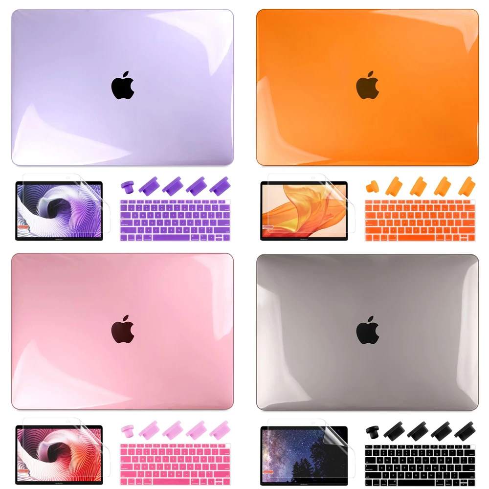Чехол 4 в 1 для Macbook Air 13 2020 A1932 Матовый Прозрачный чехол Pro Retina 11 12 15 16 дюймов 2019