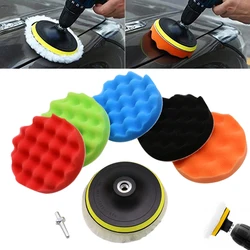 Conjunto de almofada de esponja de polimento de carro 6 polegada lustrando enceramento esponja roda disco m14 broca adaptador polidor máquina almofada espuma carro detalhamento