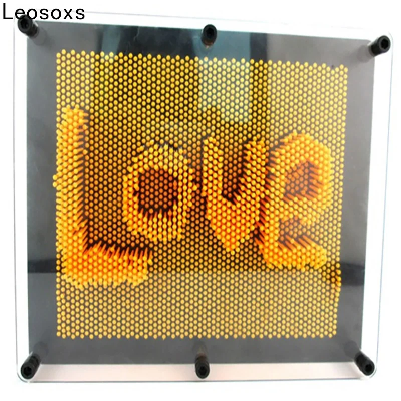 Pin Art 3D Скульптура Игла DIY резьба Форма Настольная игрушка украшение Hogar дом