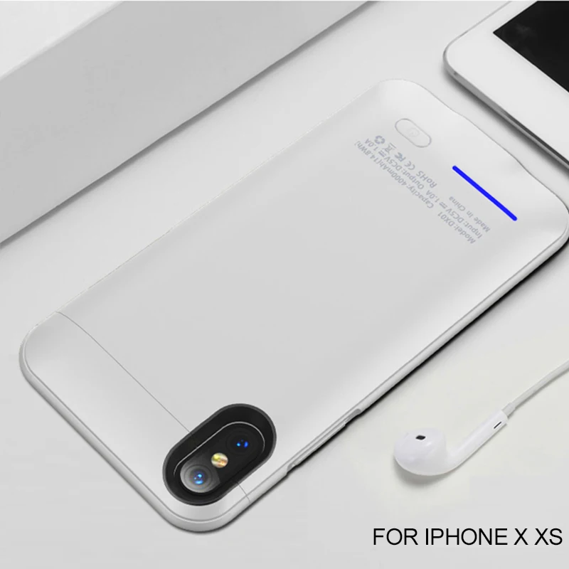 Чехол для зарядного устройства для iPhone 6, 6s, 7, 8 Plus, переносной внешний аккумулятор, чехол для iPhone X, XS, XR, XS, MAX, чехол для зарядки аккумулятора - Цвет: White for X XS
