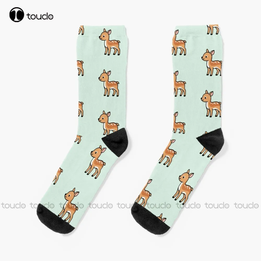 

Deer Forest White Tailed Socks Boys Football Socks Personalized Custom Unisex Adult Teen Youth Socks 360° Digital Print Gift