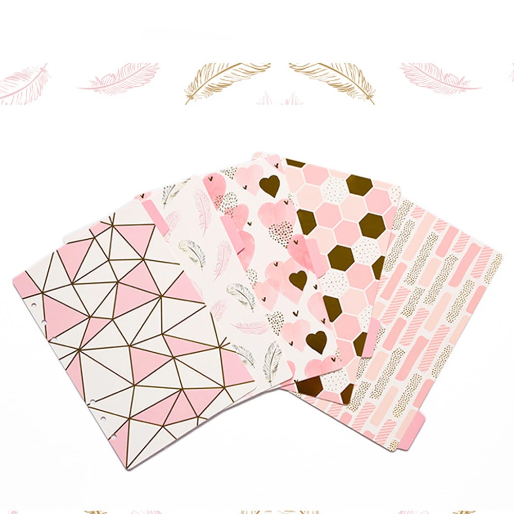 5pcs A5/A6 Colored Note Book Index Page Covers Spiral Diary Planner Notebook Loose-leaf Partition School Office Supplies 5pcs A5/A6 Colored Note Book Index Page Covers Spiral Diary Planner Notebook Loose-leaf Partition School Office Supplies