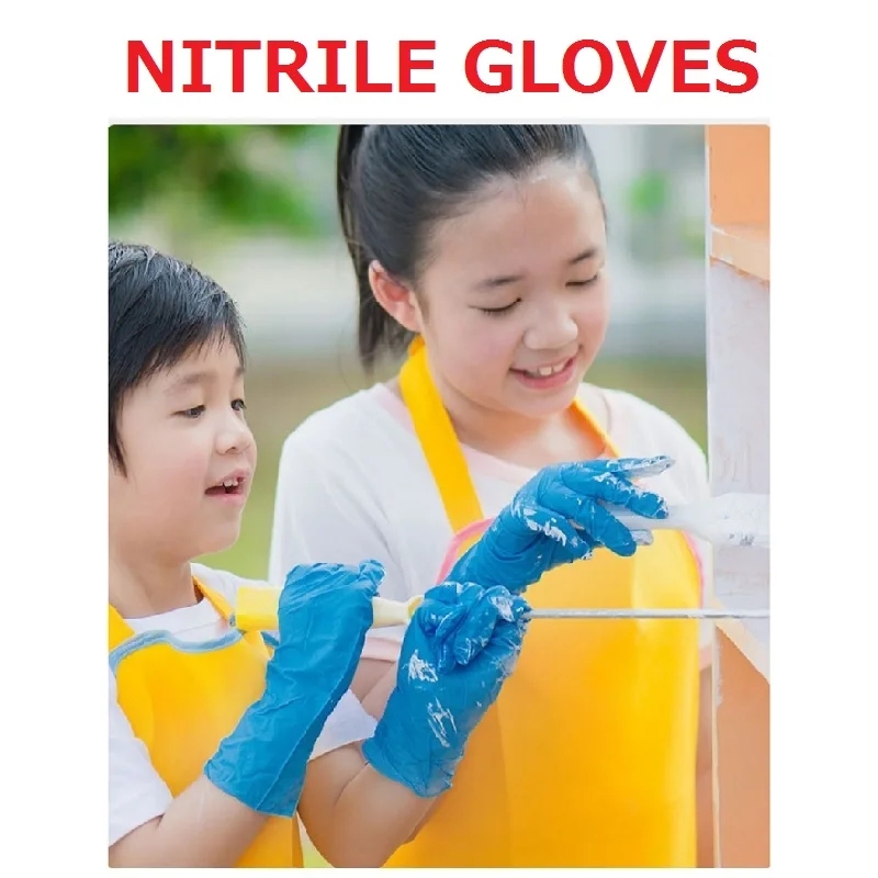 100/20pcs Disposable Children Gloves Nitrile Latex for Kids Home Cleaning
