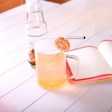 Креативный домашний восхитительный стеклянный с соломинкой прозрачный с крышкой офисный стеклянный милый стеклянный стакан чашка для воды молочная стеклянная чашка