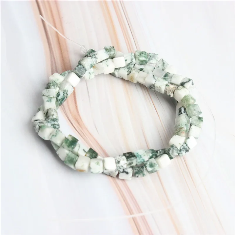 Linxiang Мода натуральный многоцветный куб свободные бусины DIY браслет ожерелье серьги шпильки аксессуары - Цвет: shu wen ma nao