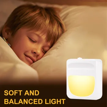 

US/EU/UK Plug Adjustable Night Light Bedside Night LED Nigh Lamp Plug In Lamp Bedroom Living Room Warm White