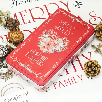 

Christmas Gift Box Gift Tin Rectangular Stationery Storage Cookie Snacks Cookies Christmas Eve