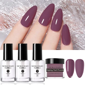

NICOLE DIARY 6ml Nail Dipping System Powder Nail Powder Starter Nail Color Powder Bond Liquid NO SMELL Not Need UV Lamp