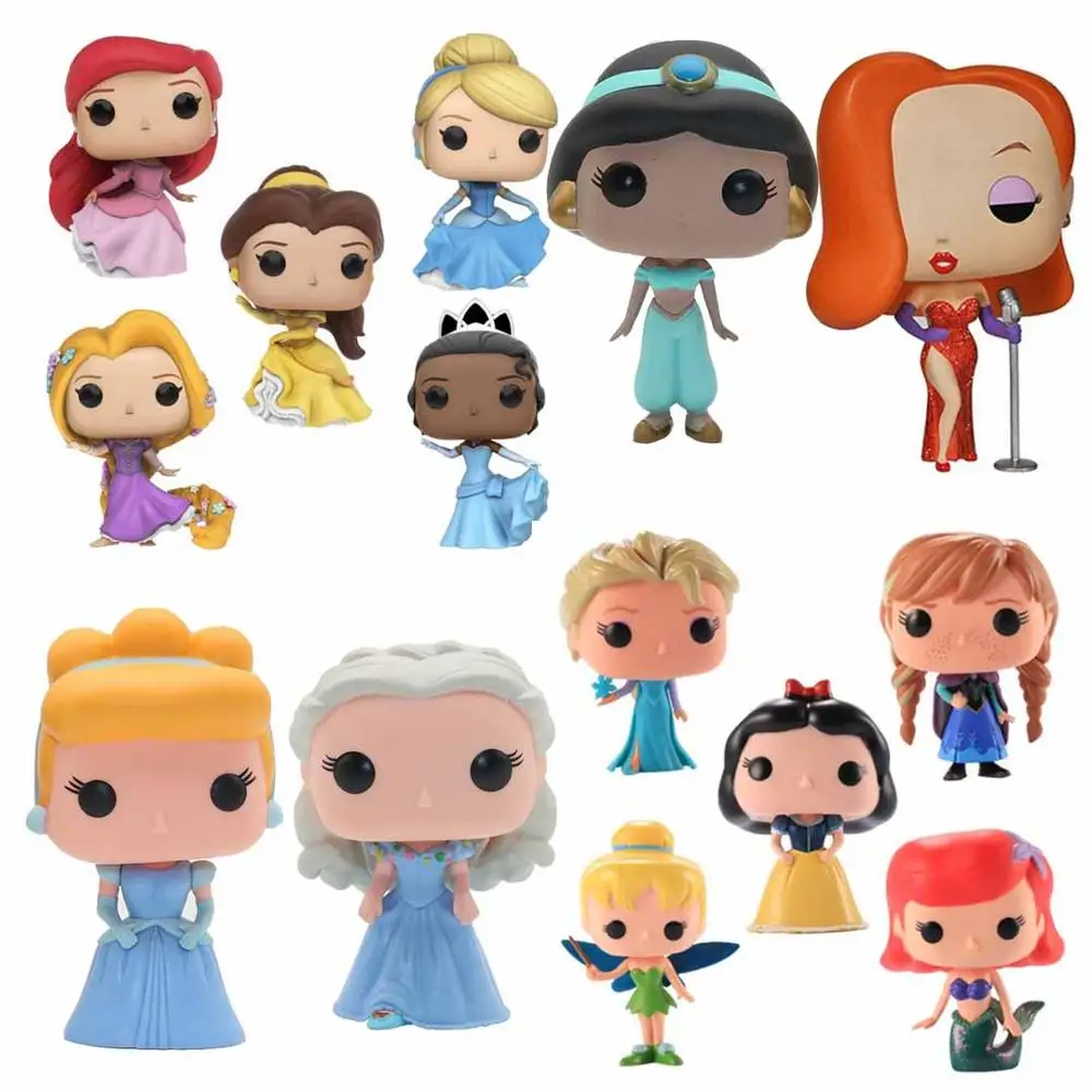 

Funko Pop Princess Snow White Elsa Bell Alice Jessica Jasmine Action Figures PVC Model Collection Toys for Girls Christmas Gift