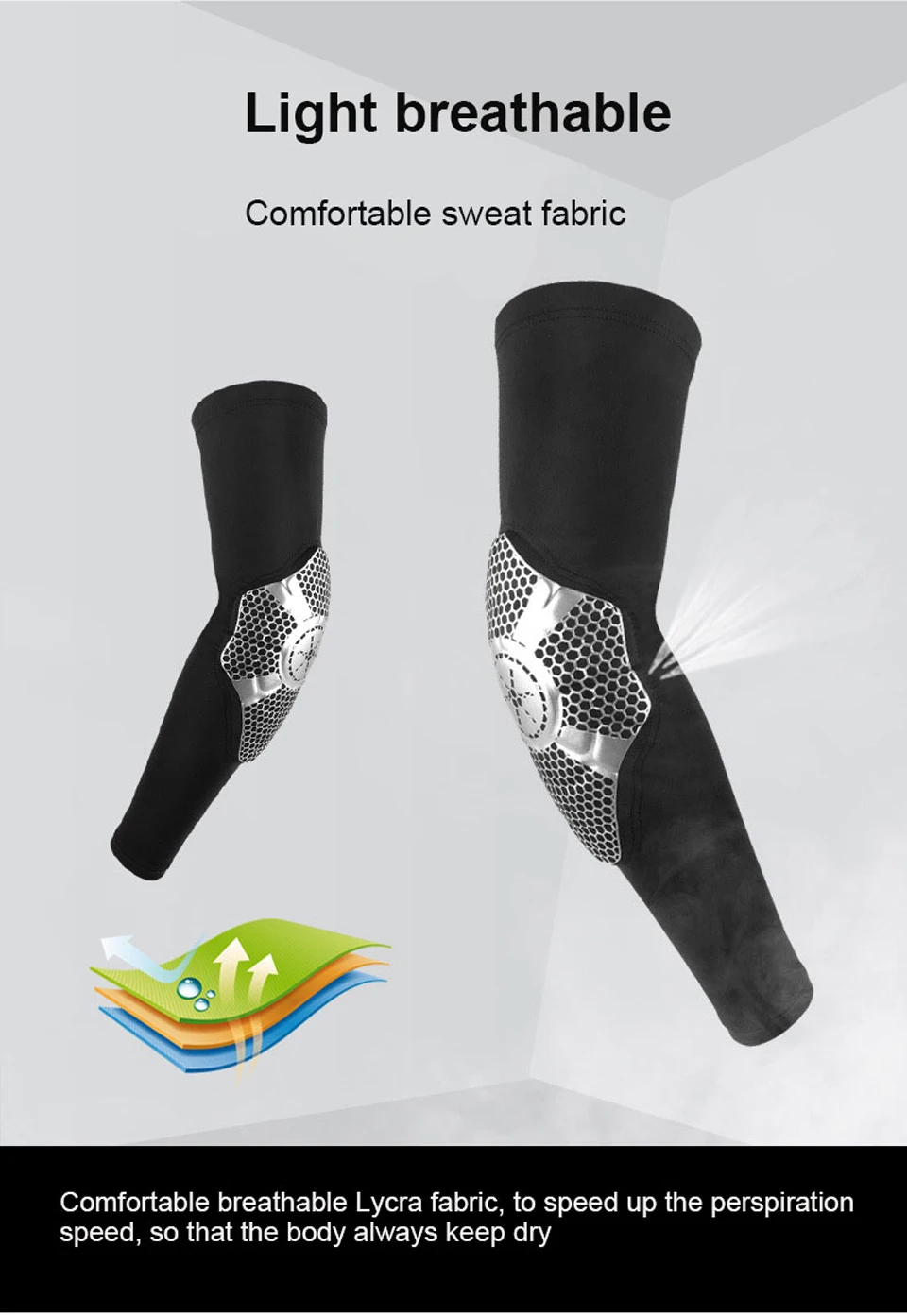 DAYSELECT 1PCS Shield Anti-collision Arm Guard Sports Safety Elbow Pads Arm Warmers Sports Arm Elbow Support Basketball Fitness