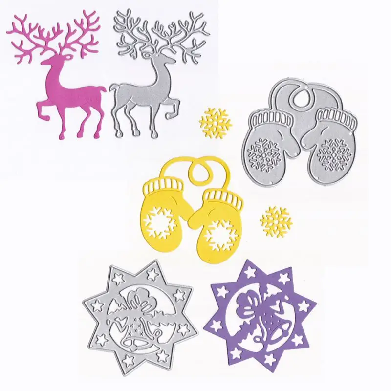 DIY DIY Cutting Dies Christamas Tree Snowflake Milu deer Guideboard Embossing Stencil Template for Scrapbooking Embossing Paper