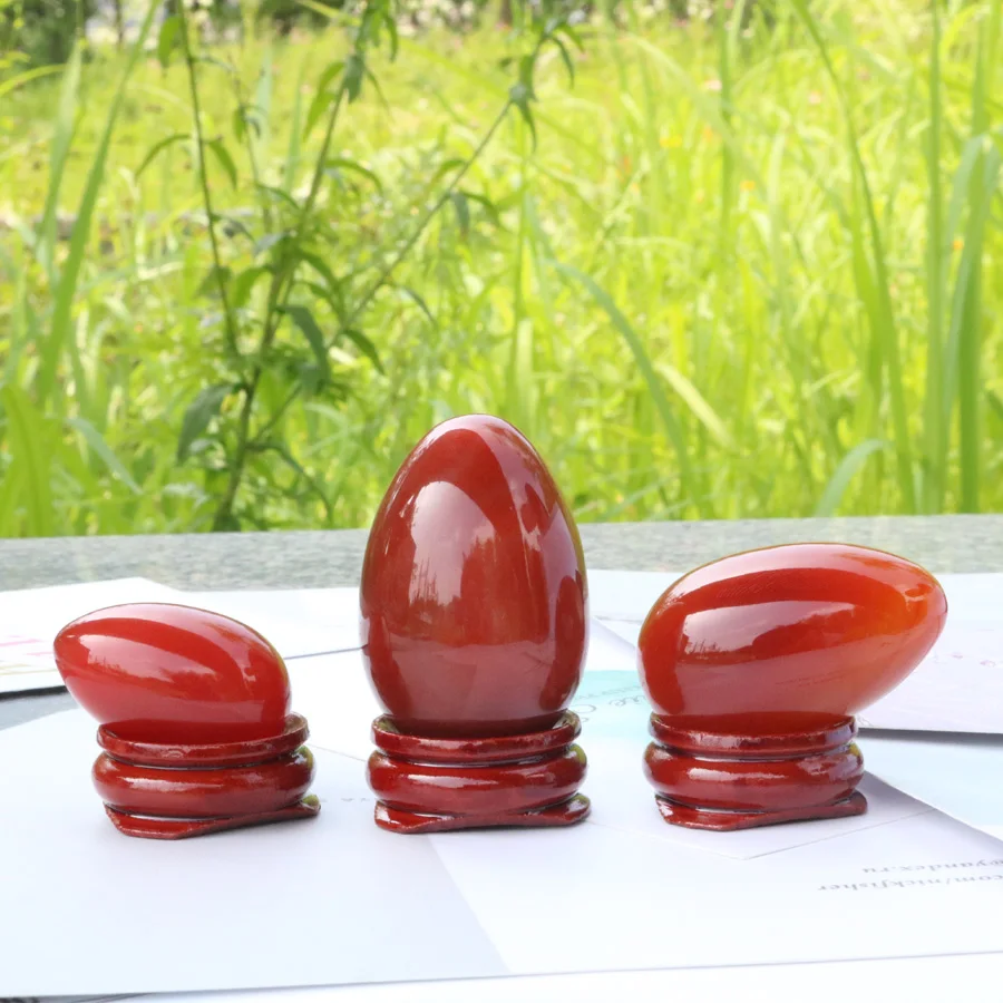 Непросверленный красный сердолик вагинальные яйца для женщин Kegel тренажер для мышц подтягивающий мяч уход за телом здоровье Средний тазовой пол массажер