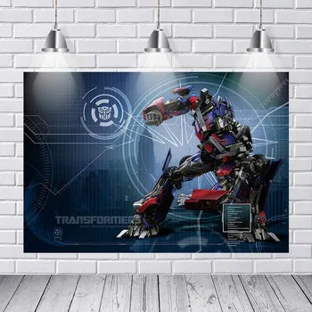 

Transformers Bumblebee and Optimus Prime Photo Background Pyramids and Iceberg Kids Birthday Party Decor Photography Backdrops
