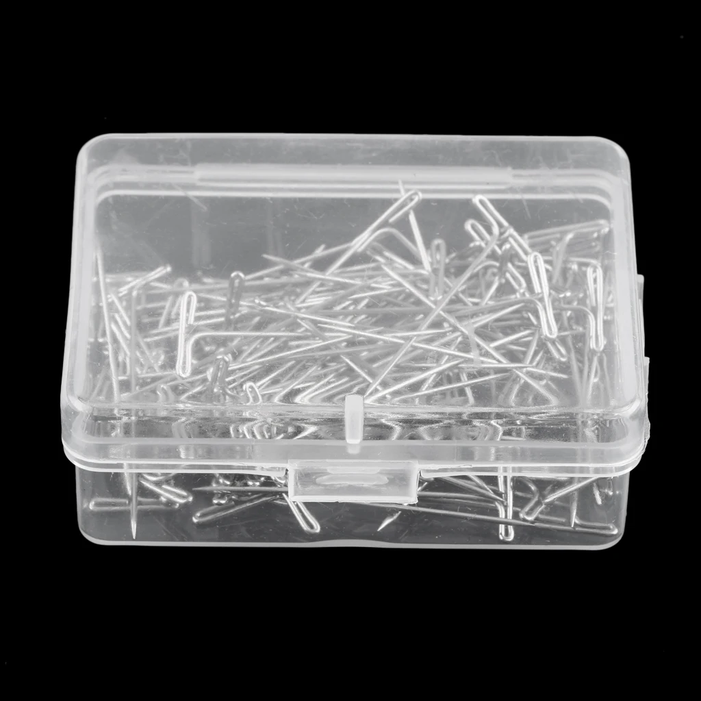 100Pcs T Pins Needle Wig T-pins and Bald Mannequin Head Manikin Model Stand For Holding Wigs Sewing Weaving Hair Extensions