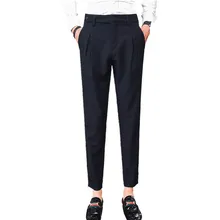 Мужской черный костюм брюки модные деловые повседневные брюки весна и осень серые брюки мужские 28-36 размер