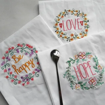 

1Pcs Cotton Style for Wedding Table Linen Kitchen Towels Dining Table Mat Multi Purpose Tea Towel Party Decorate Embroidered