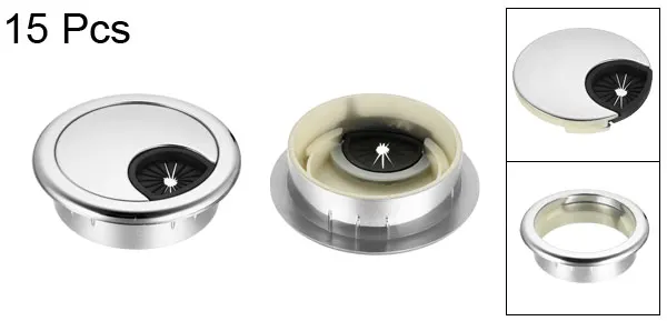 50mm Bright Silver Uxcell 15 шт./партия крышка для кабельного отверстия ABS настольная втулка для 50 мм 53 мм 60 мм 80 мм проводной Органайзер Черный Белый Серебряный тон - Цвет: 50mm Bright Silver