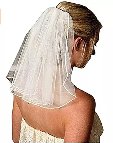 

Brand New Bridal Wedding Veil Women's Short Vails with Rhinestone Tulle for Bride Veils