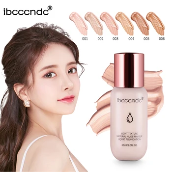 

30ml Smooth Foundation Makeup 6 Colors Liquid Matte Moisturizer Face Base High Coverage Brighten Concealer Cream