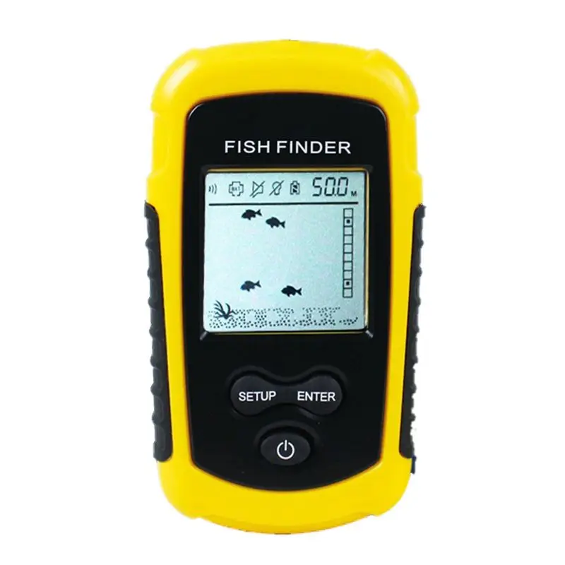 

FF1108-1 Portable Sonar Alarm Fish Finder Echo Sounder 0.7-100M Transducer Sensor Depth Finder #B3 Yellow #5