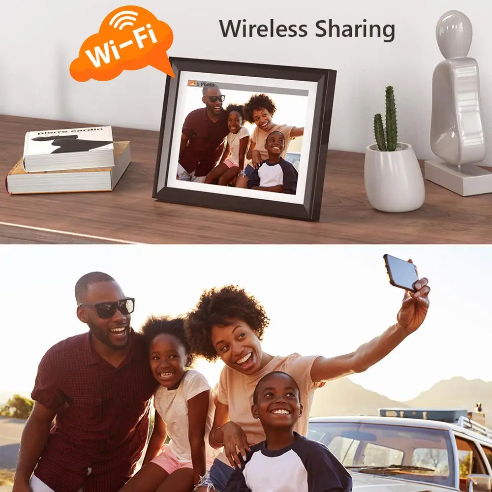 Цифровая фоторамка Dragon Touch 10 дюймовый IPS сенсорный экран класс Wi Fi HD дисплей рамка