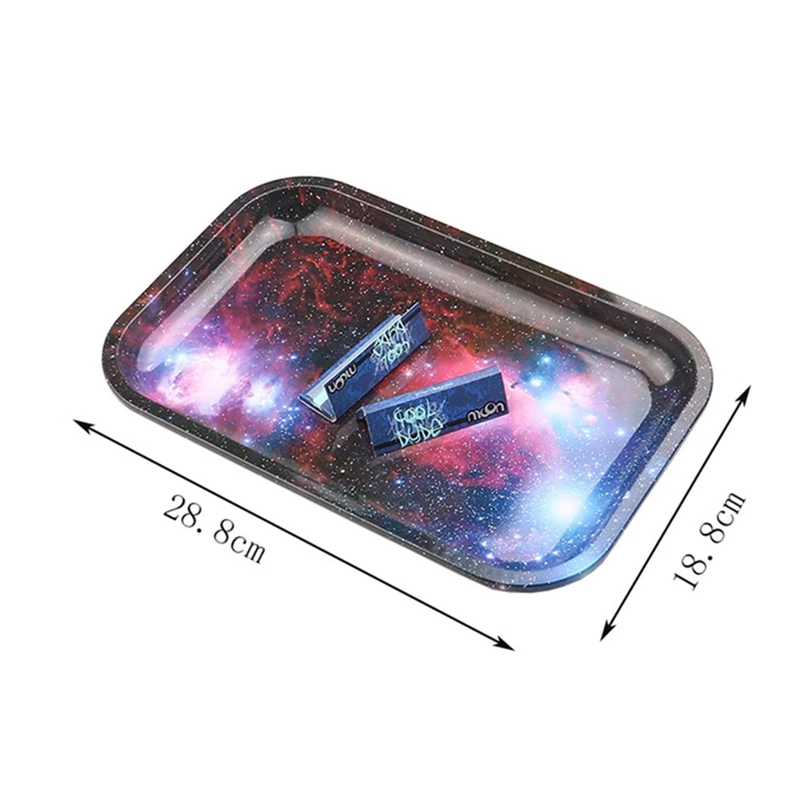 1 PC Lengt 28.8 CM*Width18.8 CM Metal Tobacco Tray Herb Spice Rolling Trays DIY Smoking Accessories,Storage Tray