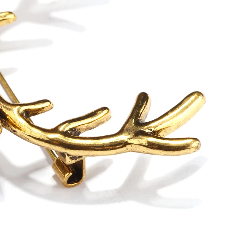 H350217X古银鹿头玻璃吊坠胸针 (9)