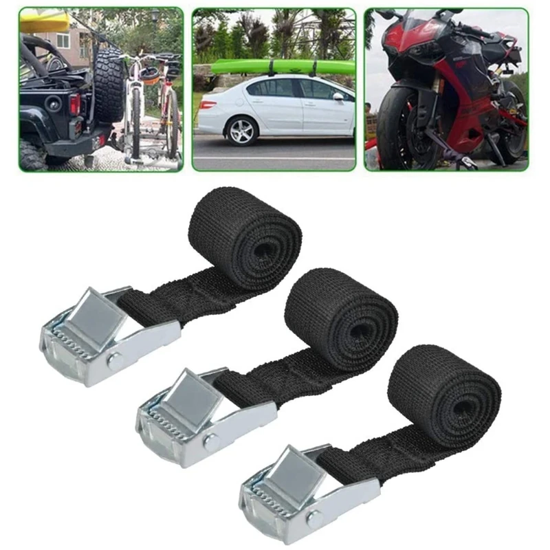 10 Pcs Black Lashing Straps with Clamping Lock Heavy Duty Fastening Straps for Motor Bicycle Luggage Fixing Tool Lashing