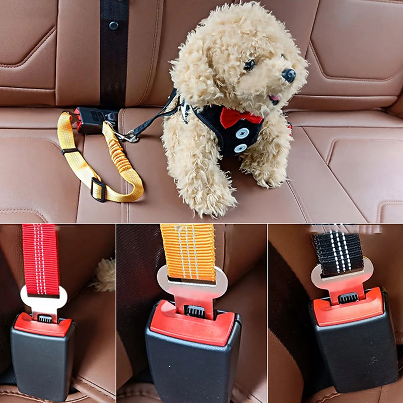 

Dog Supplies Reflective Nylon Retractable Elastic Dog Seat Belt Puppy Vehicle Car Safety Lever Auto Traction Rope Leash