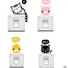 Импортные товары стиль декоративные наклейки рисунки из мультфильма ПВХ спящий Кот Детский сад Декоративные наклейки для настенных выключателей стикер s
