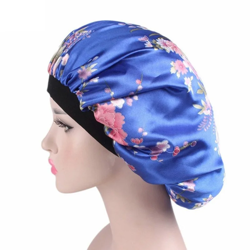 Удобная женская модная широкополосная Атласная шапочка для волос шапка для ночного сна женский тюрбан