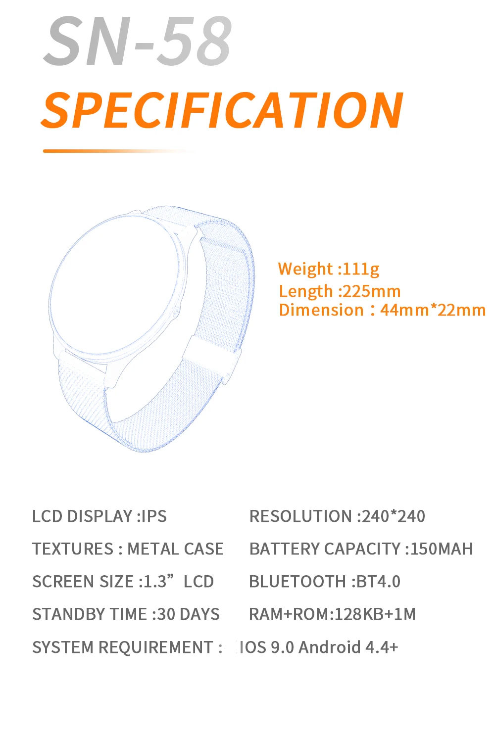 LYKRY SN58 Смарт-часы для мужчин и женщин спортивный фитнес-трекер IP68 водонепроницаемый монитор сердечного ритма кровяное давление часы для IOS Android