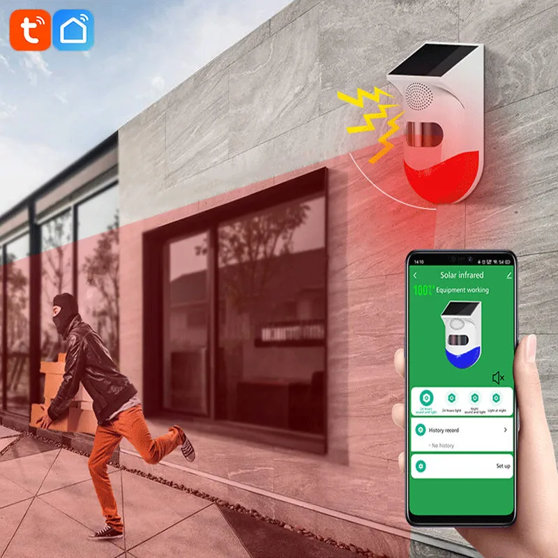 Умная уличная инфракрасная сигнализация Tuya с Wi-Fi беспроводной стробоскоп